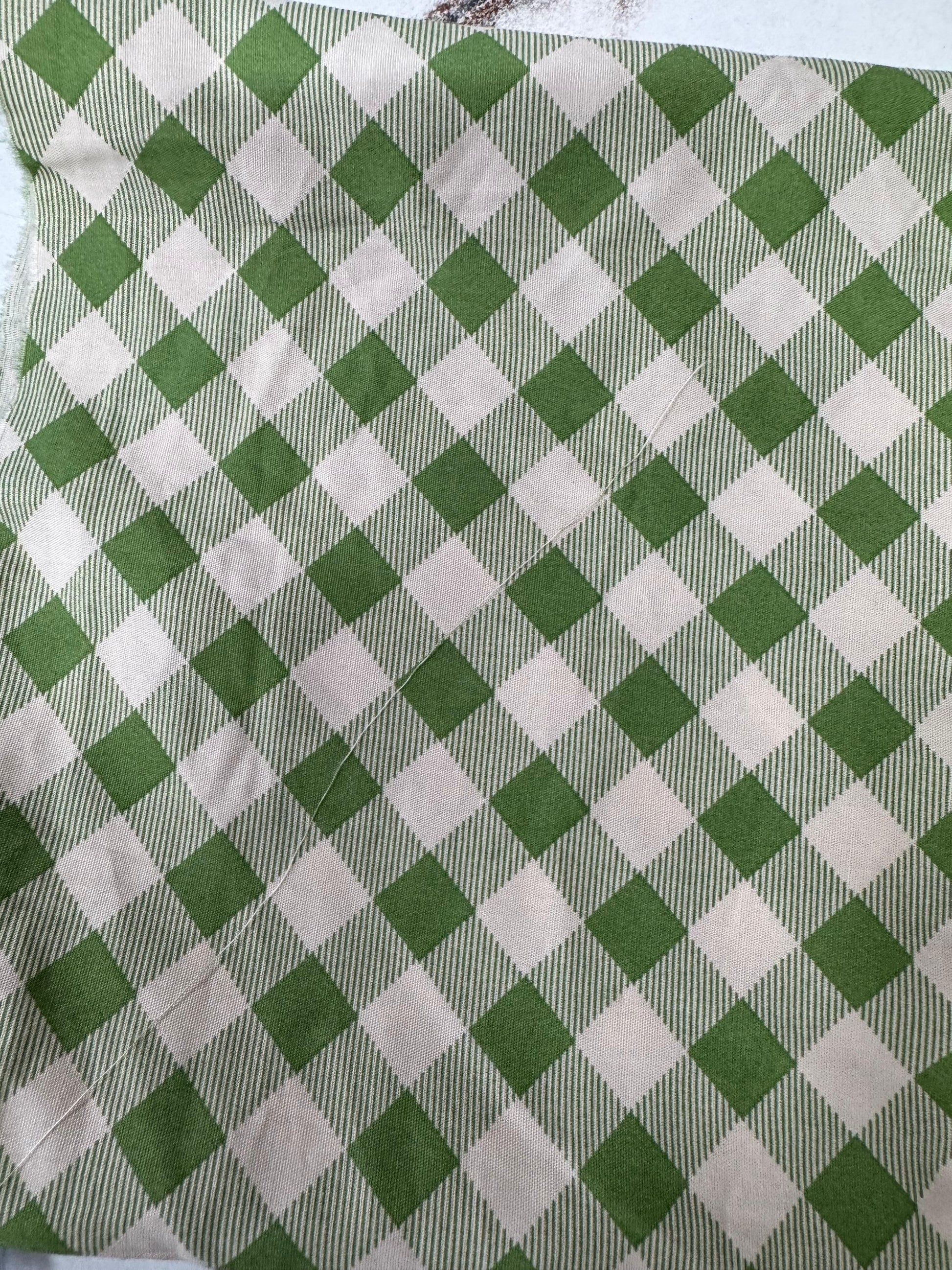 POPLIN CHECK GREEN 58 inch width - MAF 
