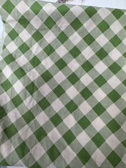 POPLIN CHECK GREEN 58 inch width - MAF 