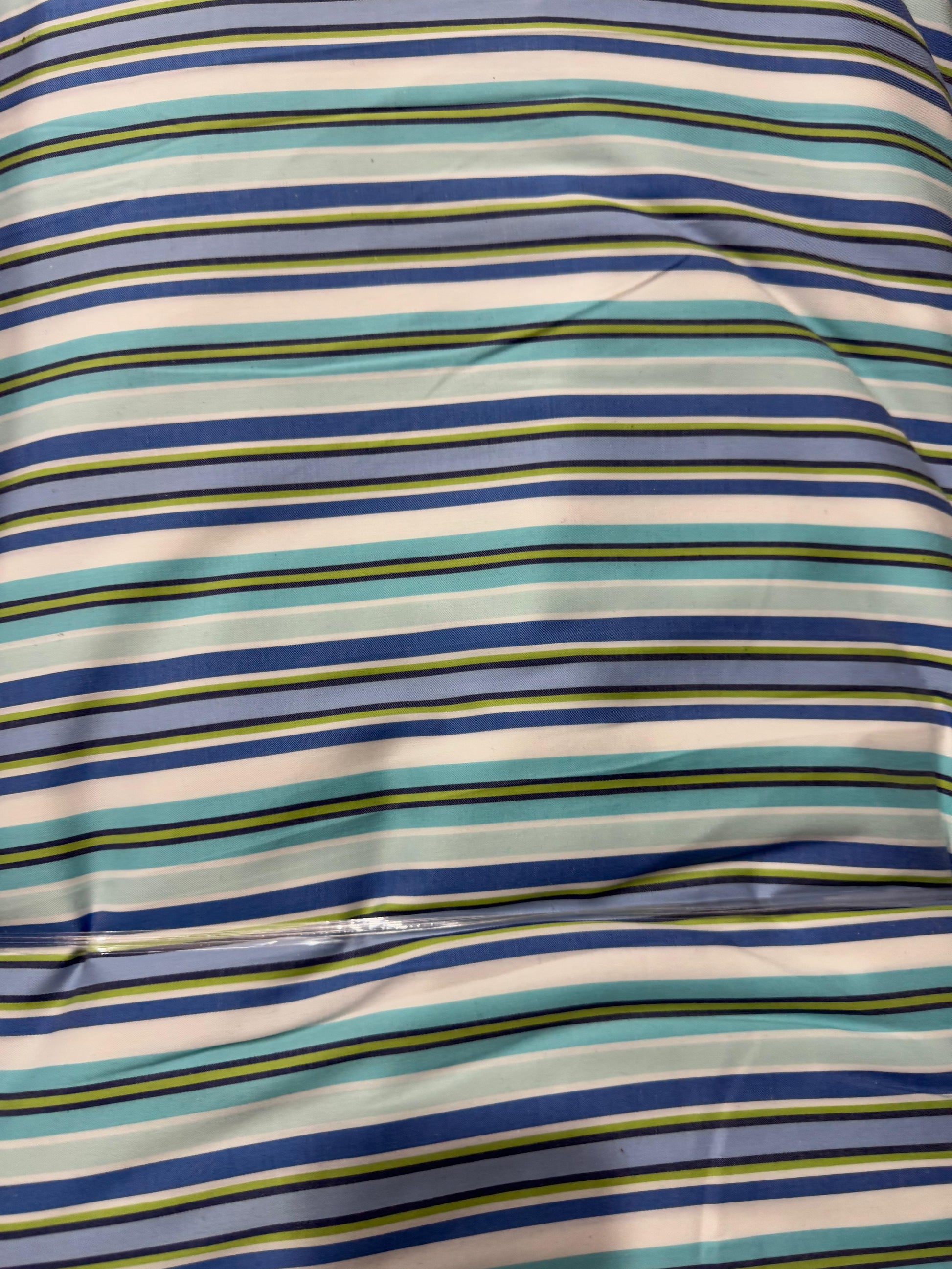 Buy Cotton Viscose Green Blue Stripe Fabric - MAF 