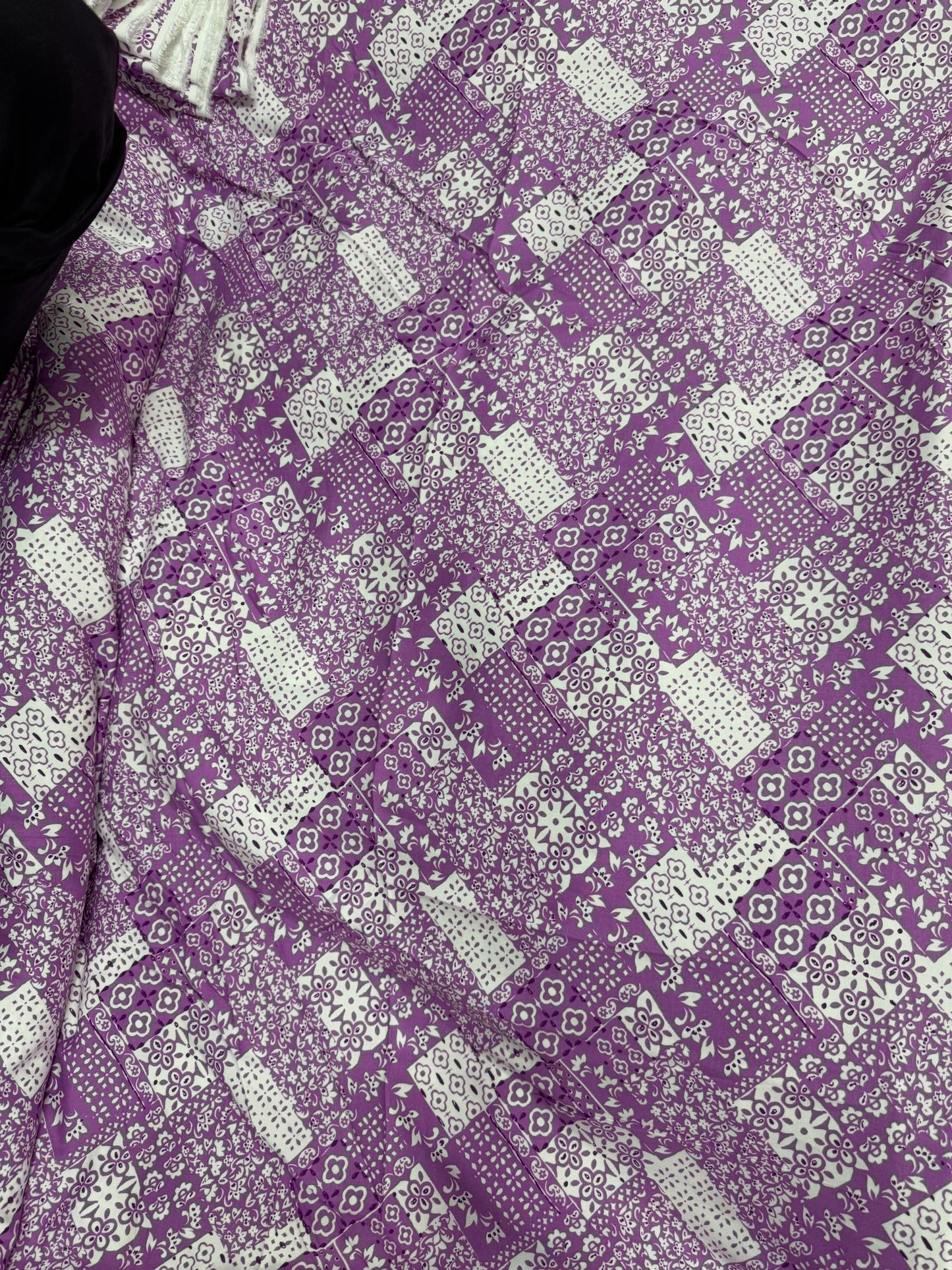 Buy Cotton Viscose Purple EthnoBlend Drapescape Fabric - MAF 