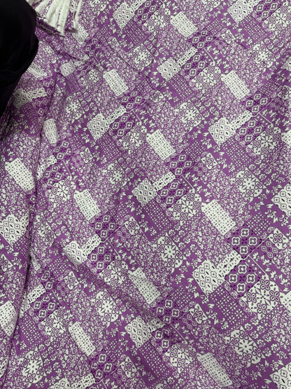 Buy Cotton Viscose Purple EthnoBlend Drapescape Fabric - MAF 
