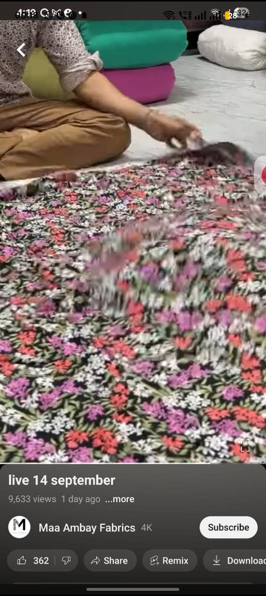 Buy Cotton Viscose Multi color Flower Printed Fabric - MAF 