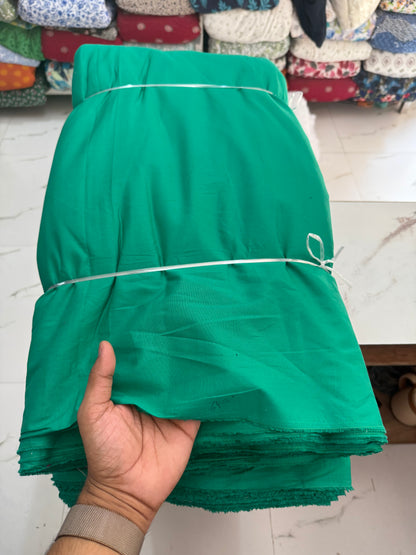 Buy Poplin Cotton Solid Green Fabric - MAF 