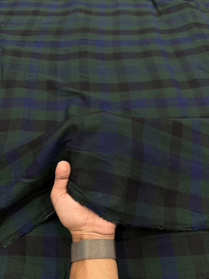 Buy Premium soft Black Watch Tartan Double Cloth Check Fabric