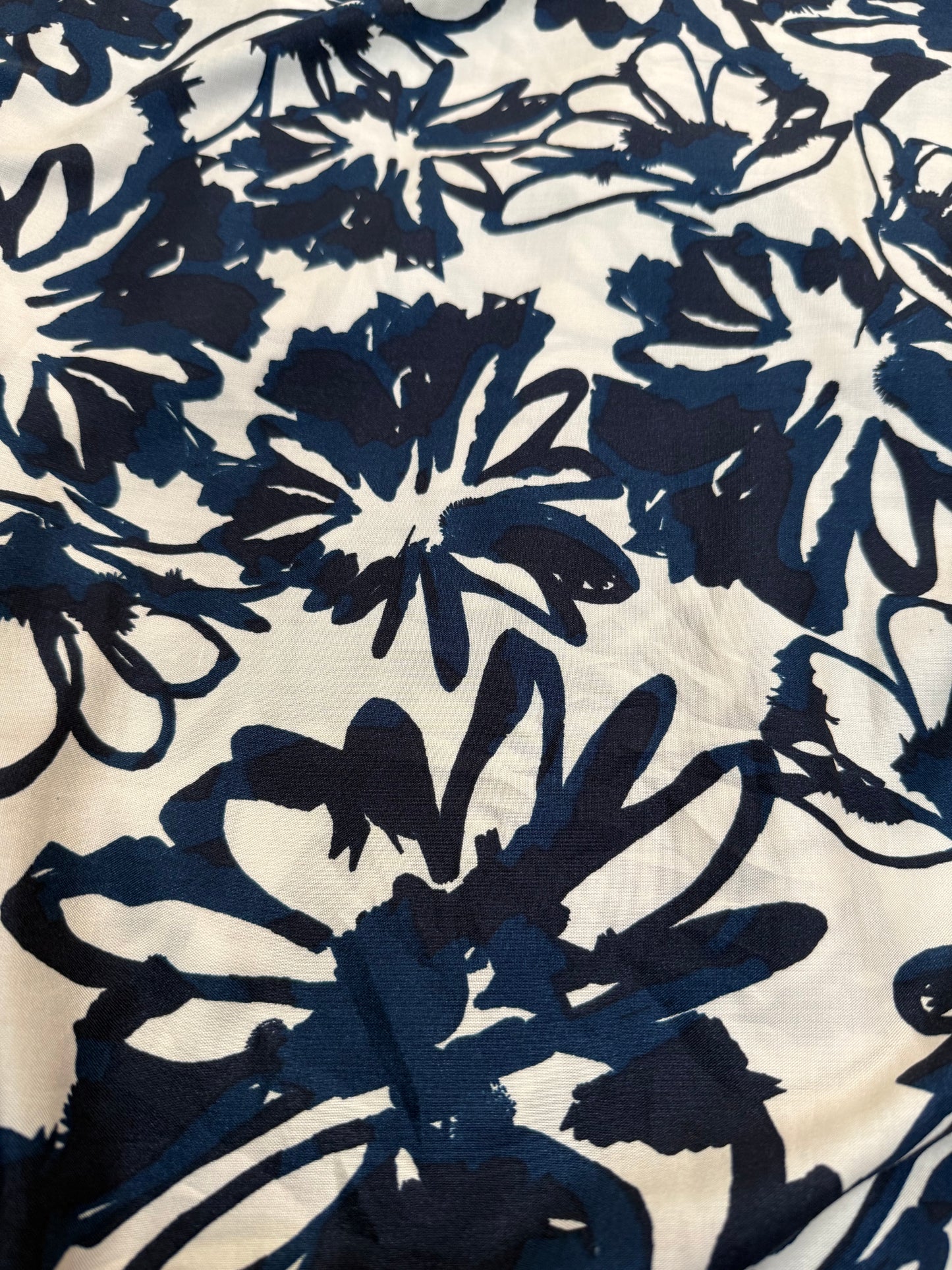 Buy Premium Viscose Rayon Western Blue Floral Printed Fabric