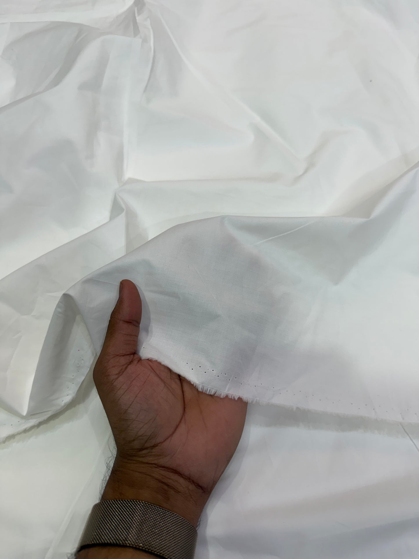 Buy Poplin Solid White Fabric