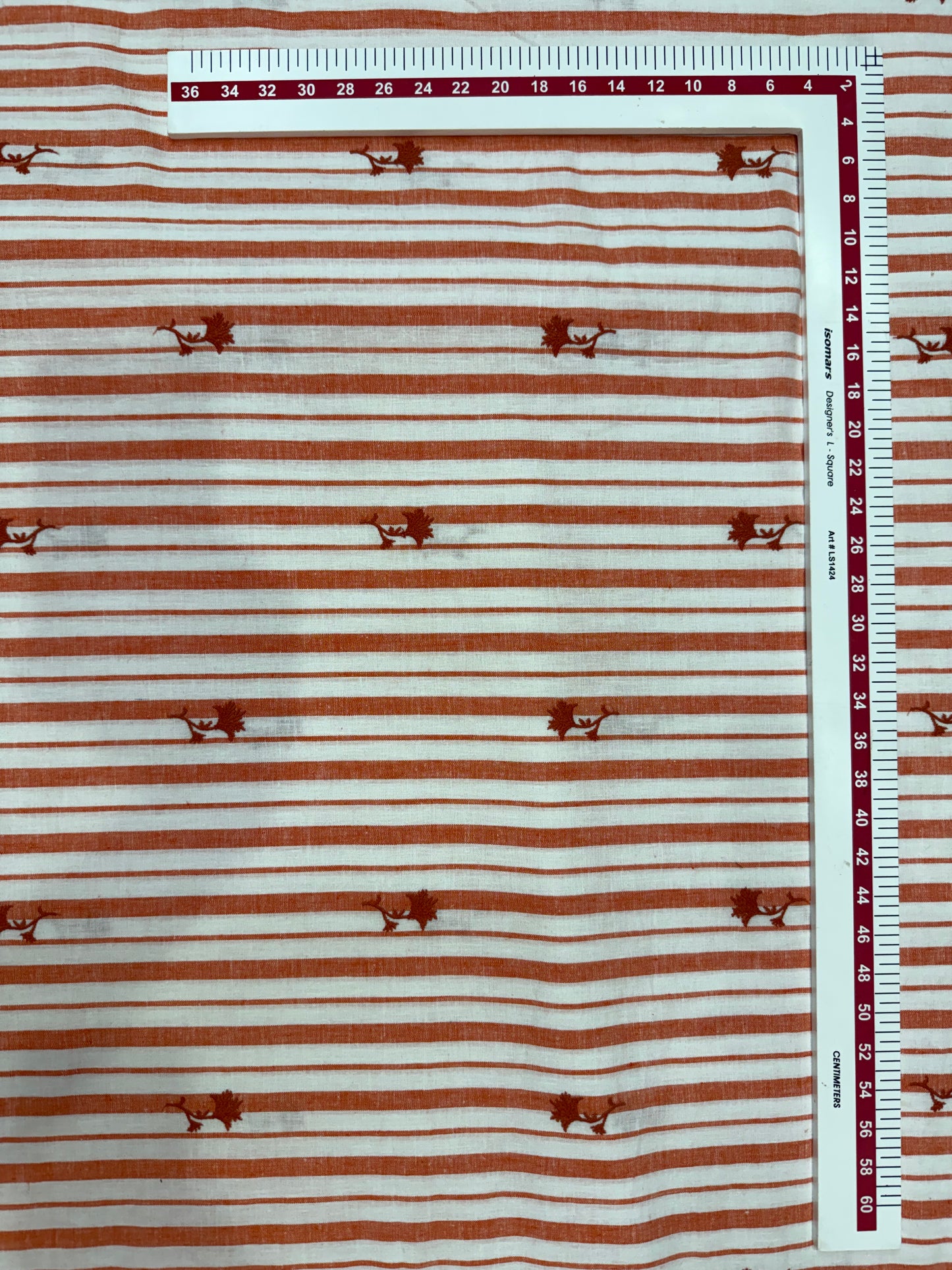 Buy Pure Cotton Linen Stripes Embroidery Fabric