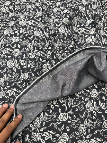 Buy Premium Cotton Denim Rose Sketch print