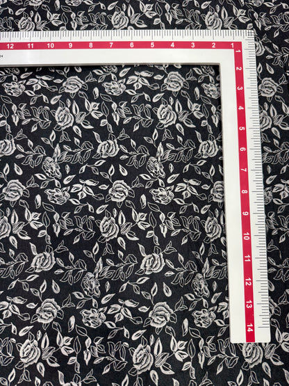 Buy Premium Cotton Denim Rose Sketch print
