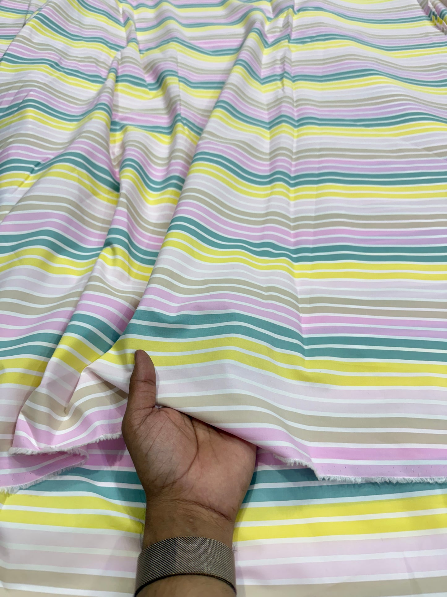 Buy Premium Cotton Poplin Pastel Stripe print