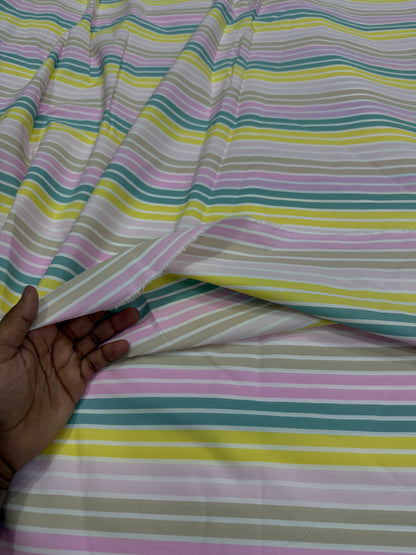Buy Premium Cotton Poplin Pastel Stripe print