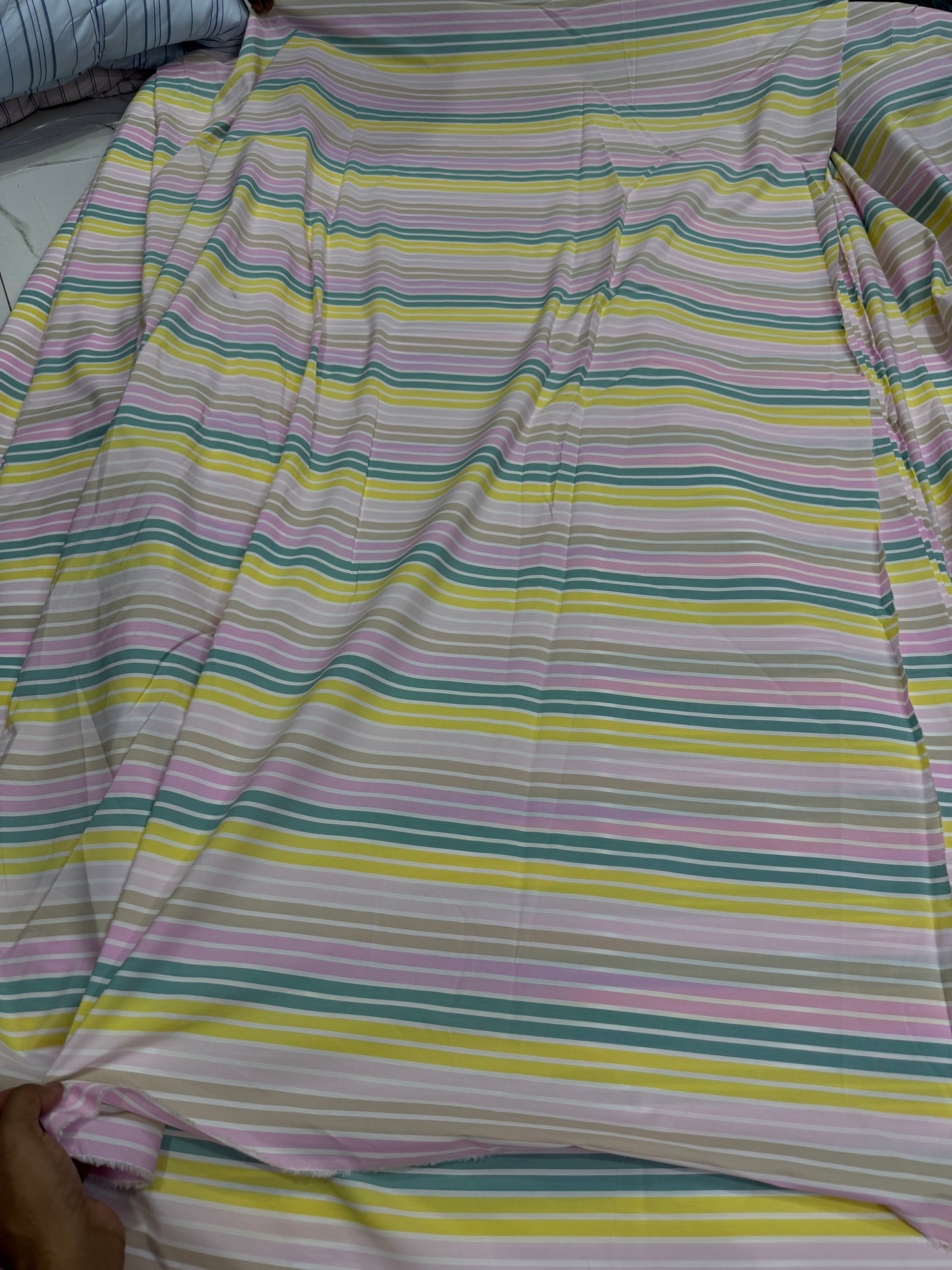 Buy Premium Cotton Poplin Pastel Stripe print