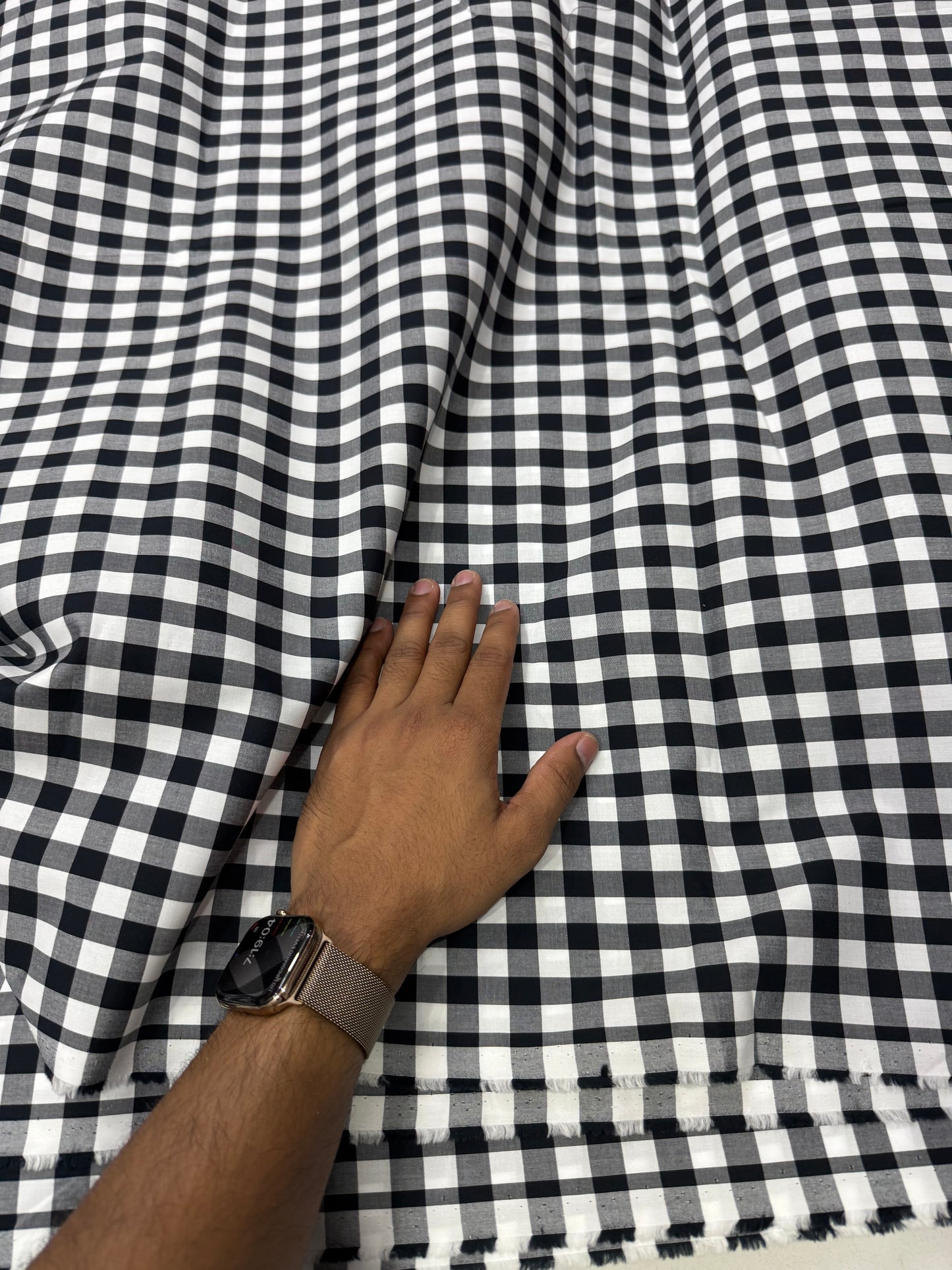 Buy Premium Cotton Yarn-Dyed Black White Gingham print