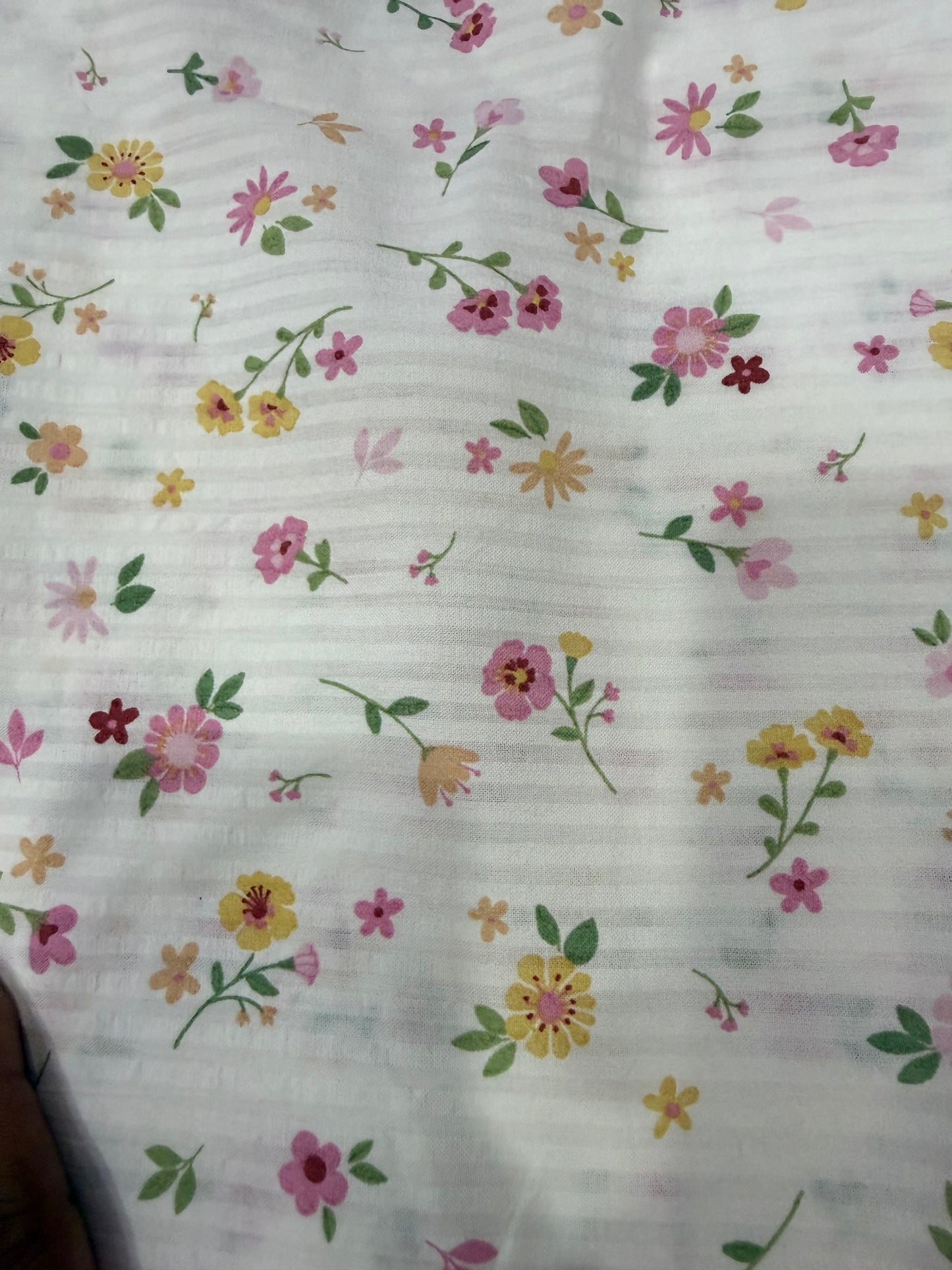 Buy Premium Cotton Seersucker Stripes Printed Fabric