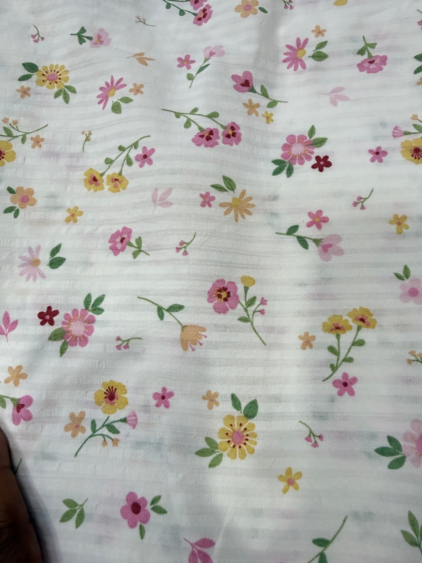 Buy Premium Cotton Seersucker Stripes Printed Fabric