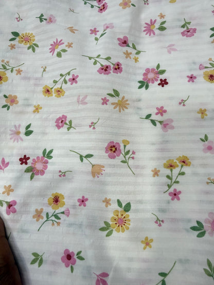 Buy Premium Cotton Seersucker Stripes Printed Fabric