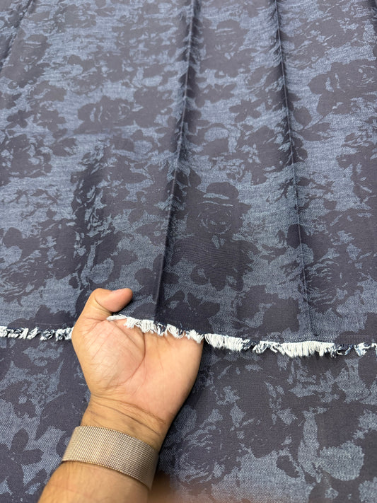 Buy Premium Silky Denim Tonal Floral print