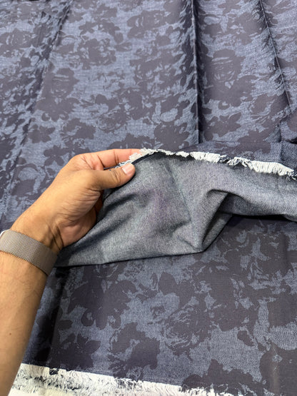 Buy Premium Silky Denim Tonal Floral print