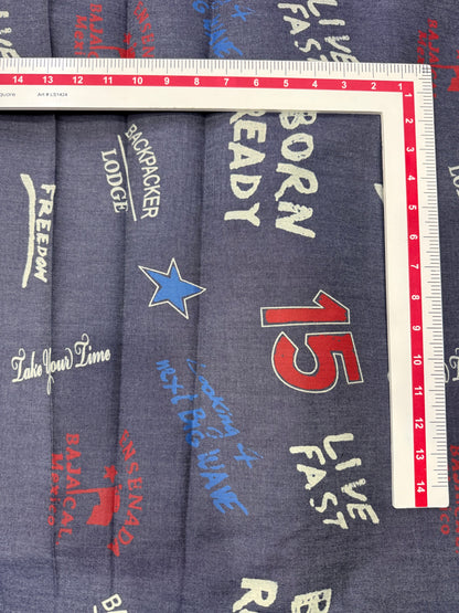 Buy Premium Silky Denim Varsity print