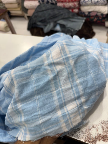 Buy Soft Premium Cotton Gauze Check Fabric