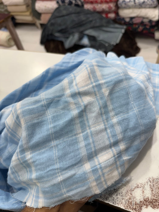 Buy Soft Premium Cotton Gauze Check Fabric