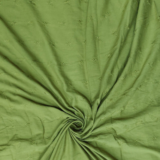 Buy Muslin Hakoba Butterfly Olive Embroidery - MAF 