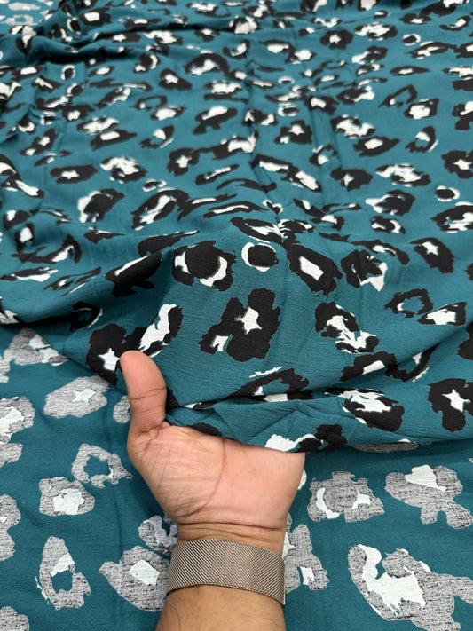 Buy Premium Viscose Crepe Leopard print