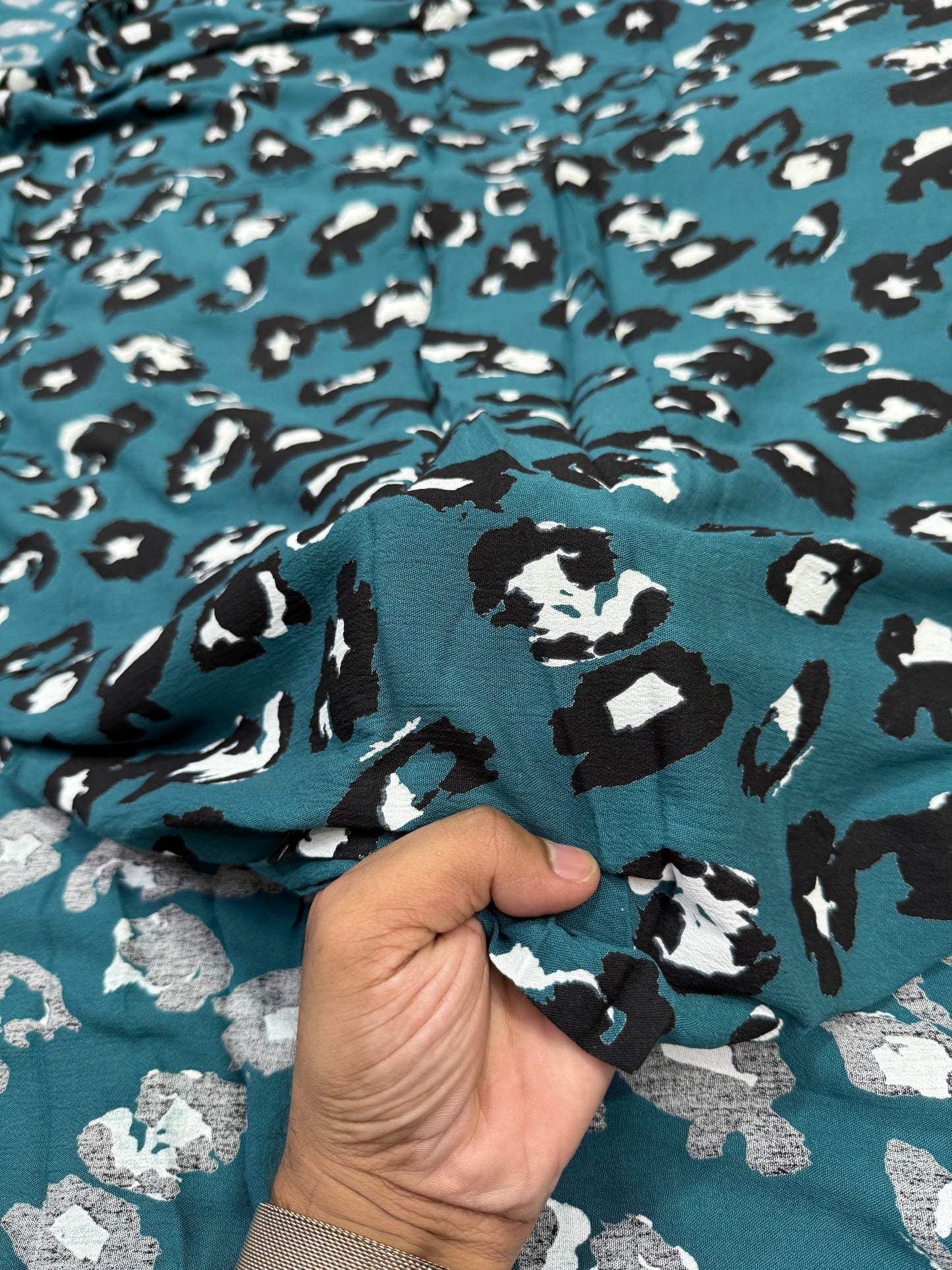 Buy Premium Viscose Crepe Leopard print