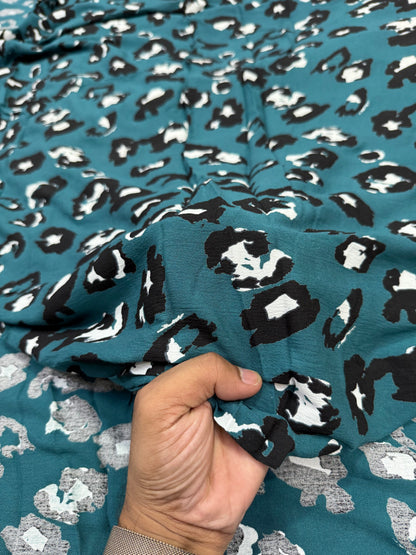 Buy Premium Viscose Crepe Leopard print