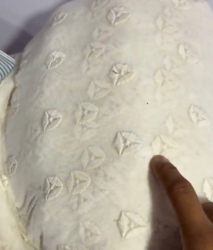 Buy White Mesh Embroidery Trikon Fabric - MAF 