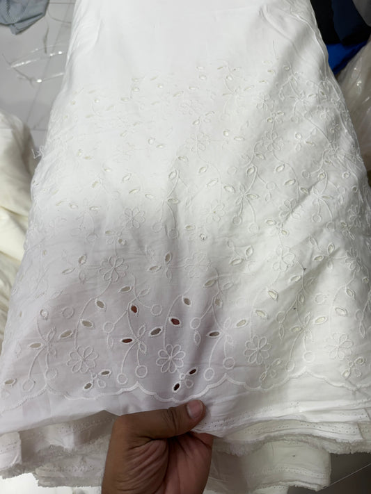 Buy Premium Cotton Cambric Schiffli Allover Floral