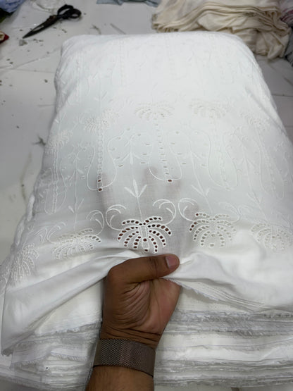 Buy Premium Cotton Cambric Schiffli Palm print