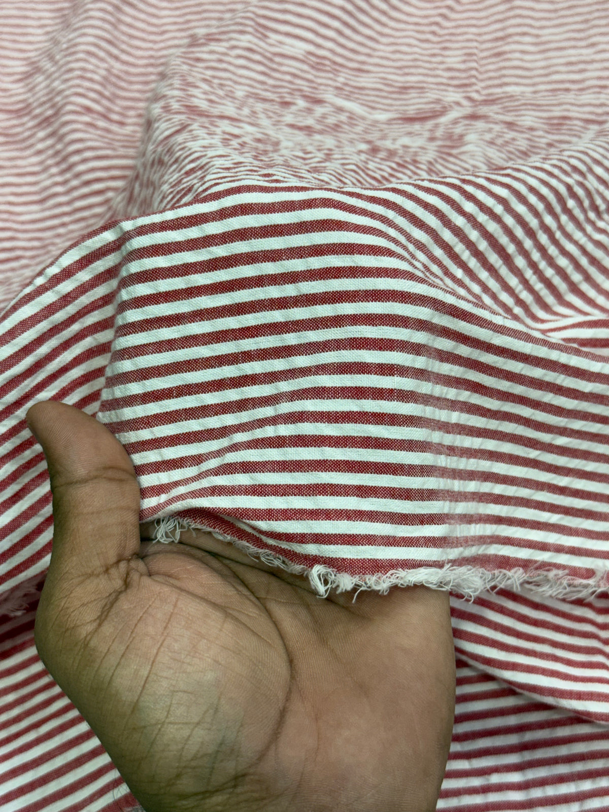Buy Premium Yarn-Dyed Seersucker Cherry Stripe
