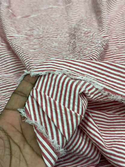 Buy Premium Yarn-Dyed Seersucker Cherry Stripe
