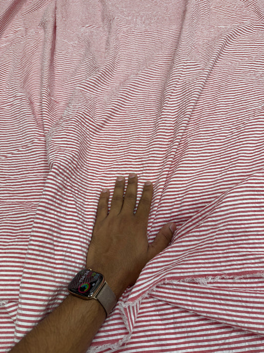 Buy Premium Yarn-Dyed Seersucker Cherry Stripe
