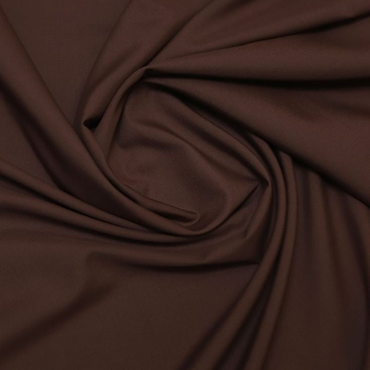 Buy Solid Chocolate Brown Pure Cotton Poplin Satin - MAF 