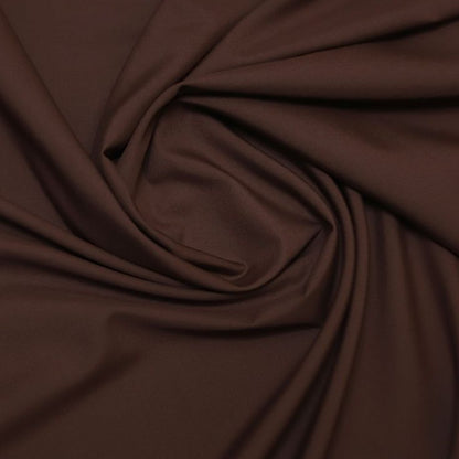 Buy Solid Chocolate Brown Pure Cotton Poplin Satin - MAF 