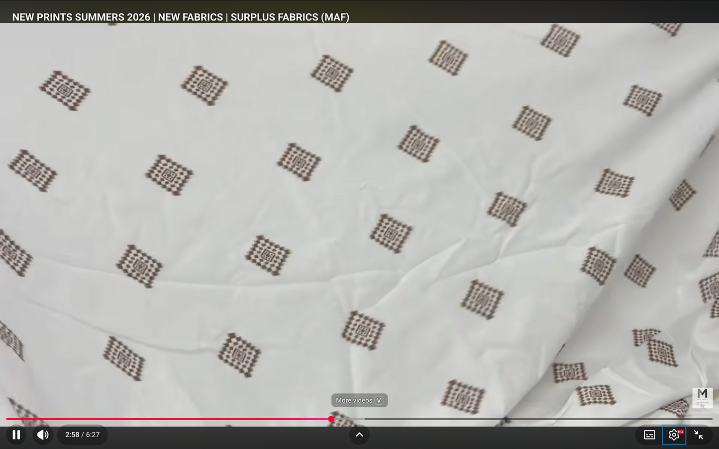 Buy Cotton Jacquard White Base Brown Diamond Work Fabric