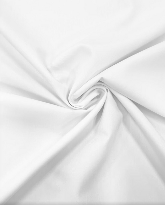 Buy Solid White Pure Cotton Poplin 110 Inch