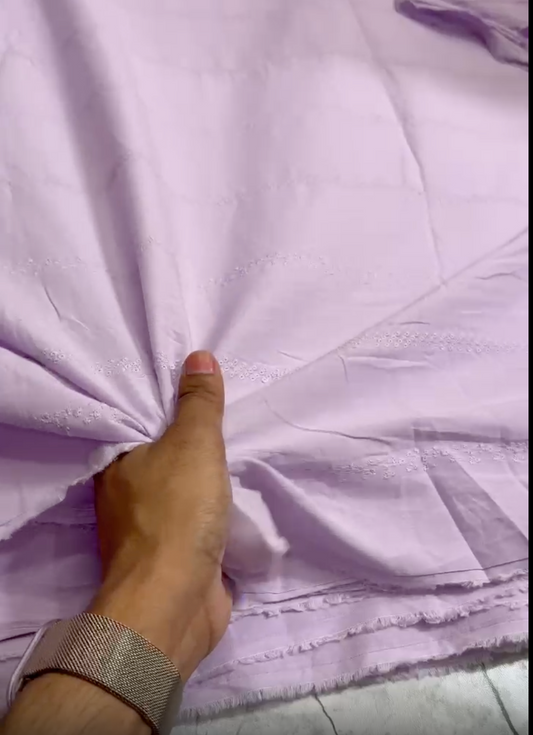 Buy Hakoba Lavender Lace Design Fabric - MAF 