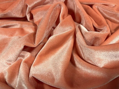 Buy Solid Peach Cotton Velvet Fabric - MAF 