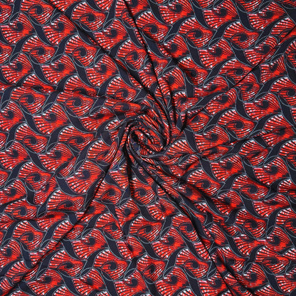 Poly Crepe Aesthetic Shaped Shell Printed Fabric - MAF 