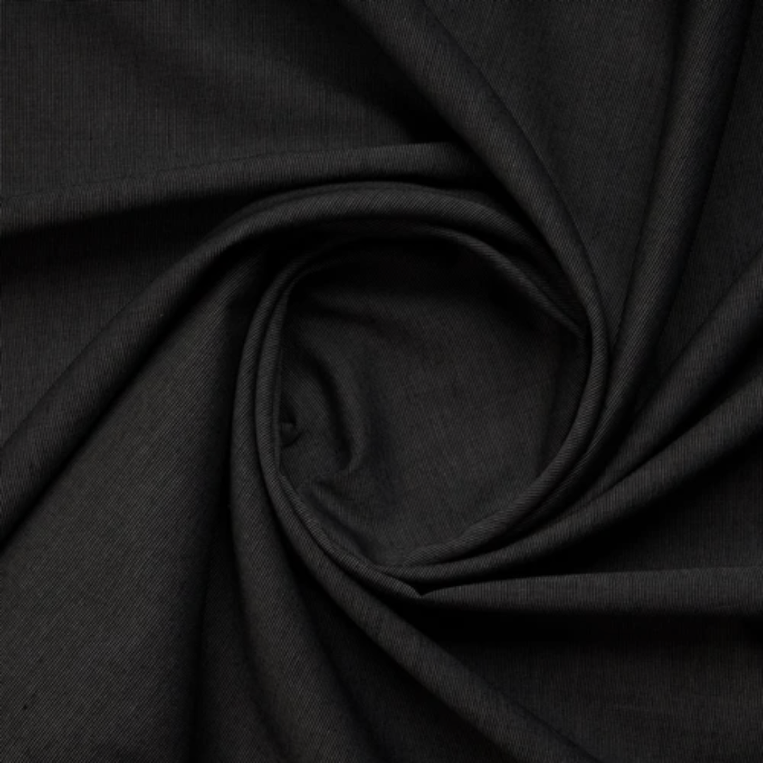 Buy Cotton Linen Jet Black Solid - MAF 