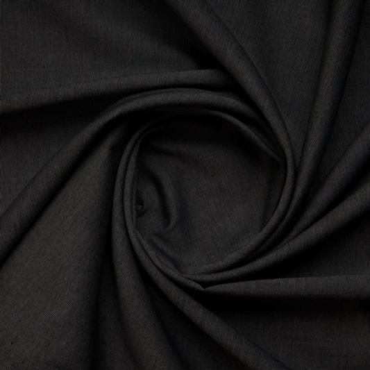 Buy Cotton Linen Jet Black Solid - MAF 