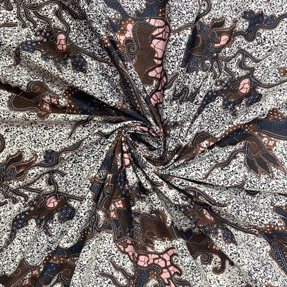 Poplin Abstract Dragon Like Printed Fabric - MAF 