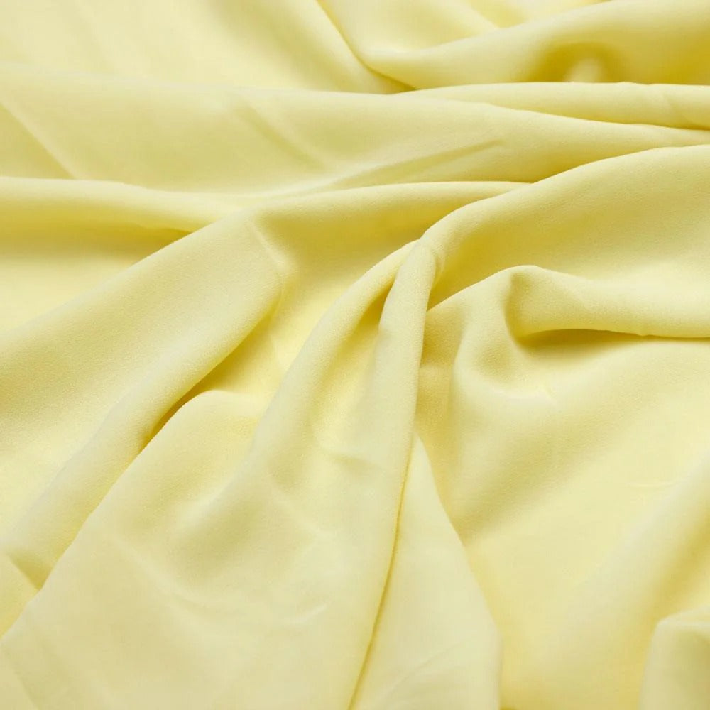 Georgette Solid Bright Yellow Fabric (56inch Width) - MAF 