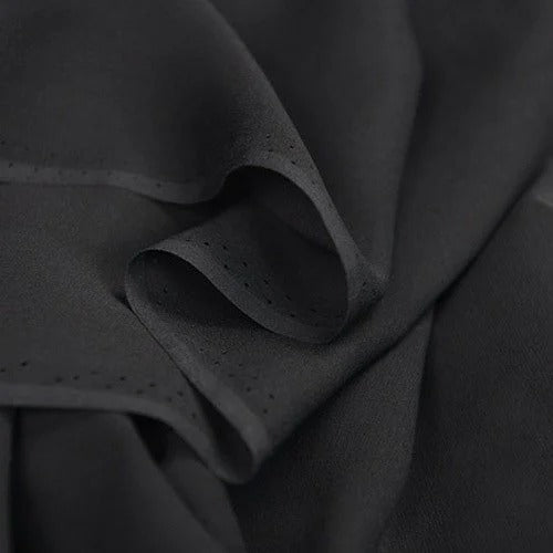Georgette Solid Black Fabric (56inch Width) - MAF 