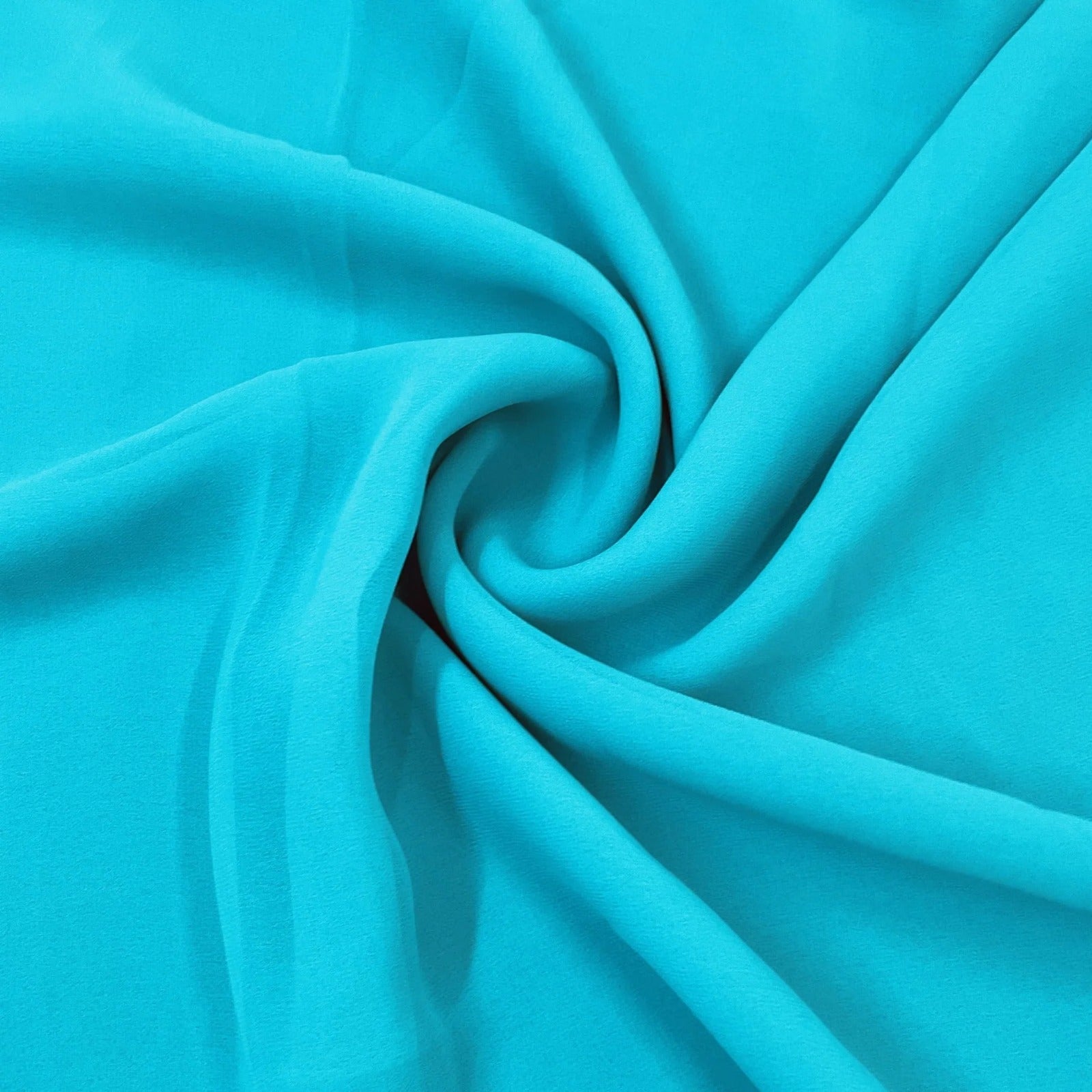 Georgette Solid Sky Blue Fabric (56inch Width) - MAF 