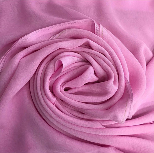 Georgette Solid Pink Fabric (52inch Width) - MAF 