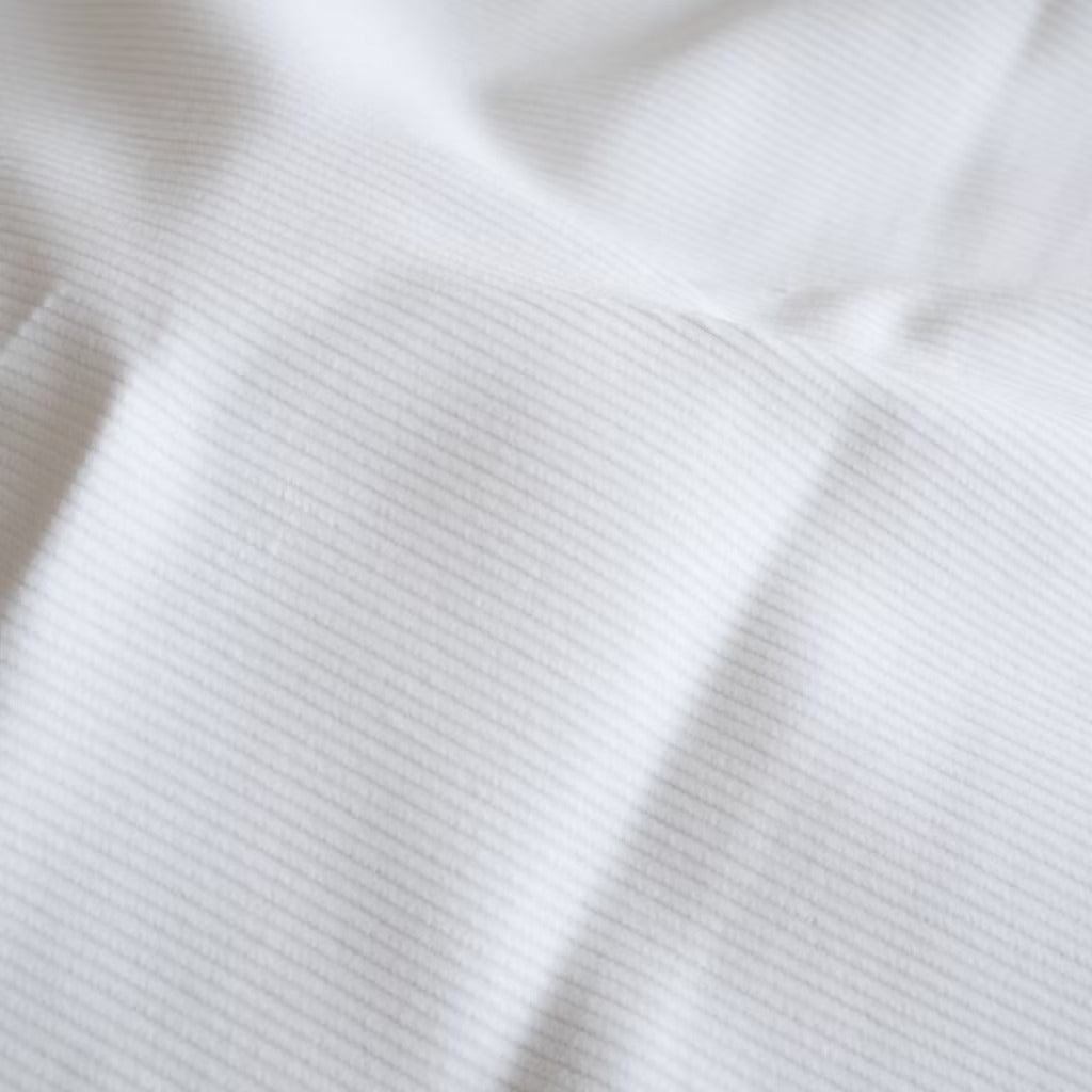 Buy Corduroy Solid White Fabric (21 Wale) - MAF 